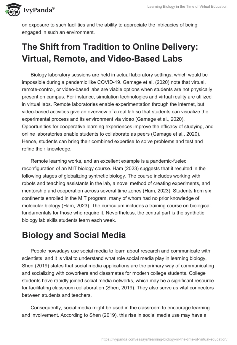 Learning Biology in the Time of Virtual Education. Page 2