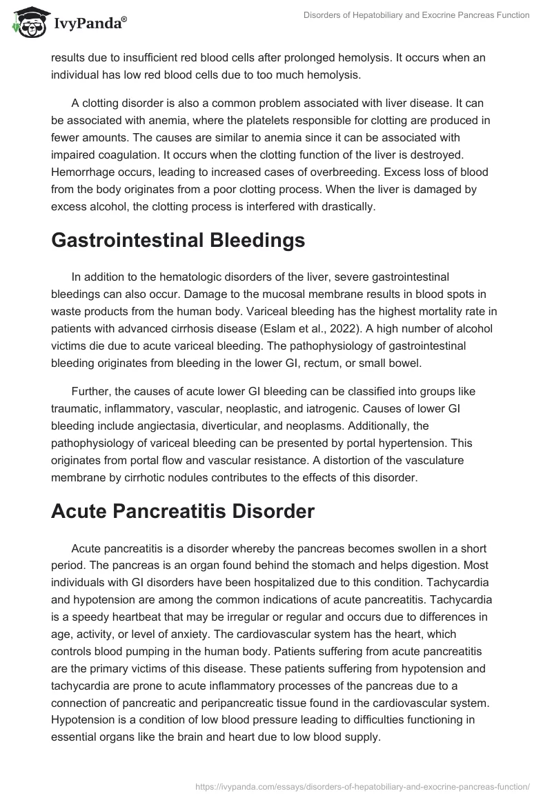 Disorders of Hepatobiliary and Exocrine Pancreas Function. Page 2