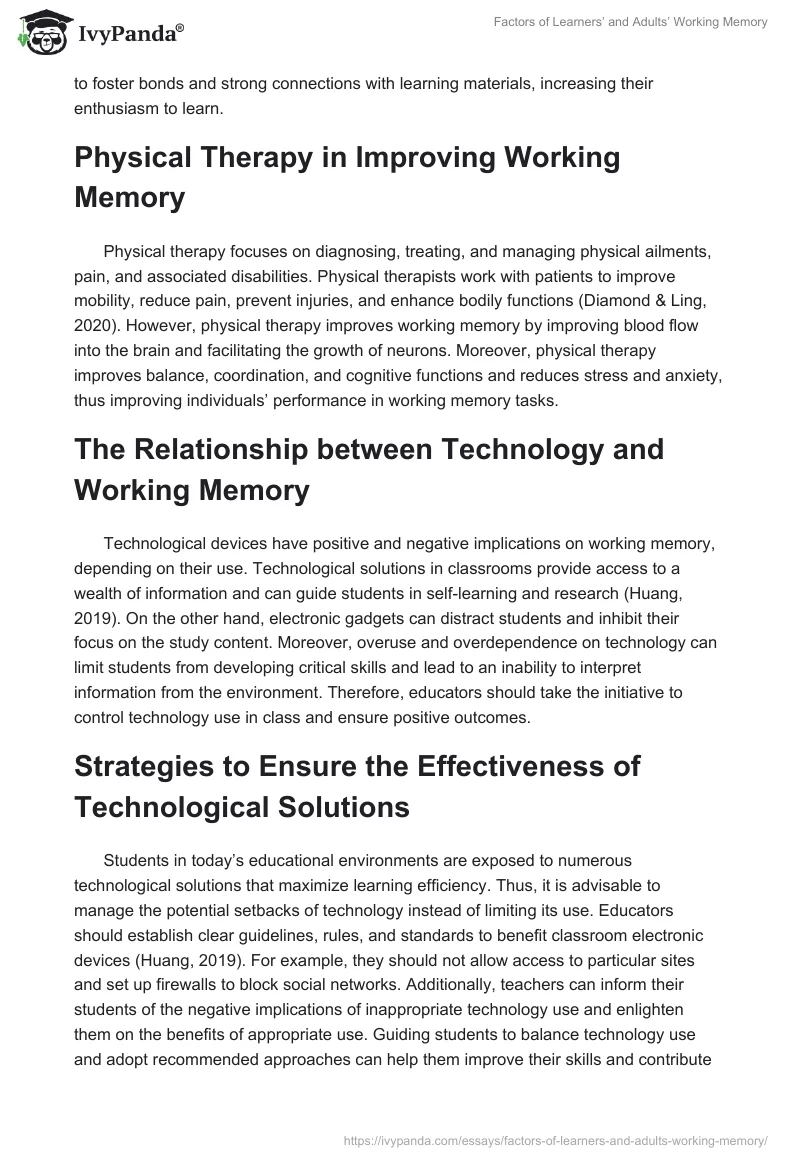 Factors of Learners’ and Adults’ Working Memory. Page 4