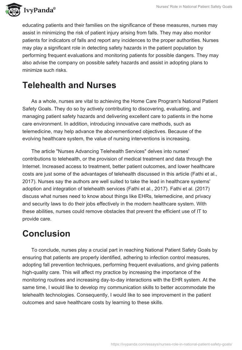 Nurses' Role in National Patient Safety Goals. Page 2