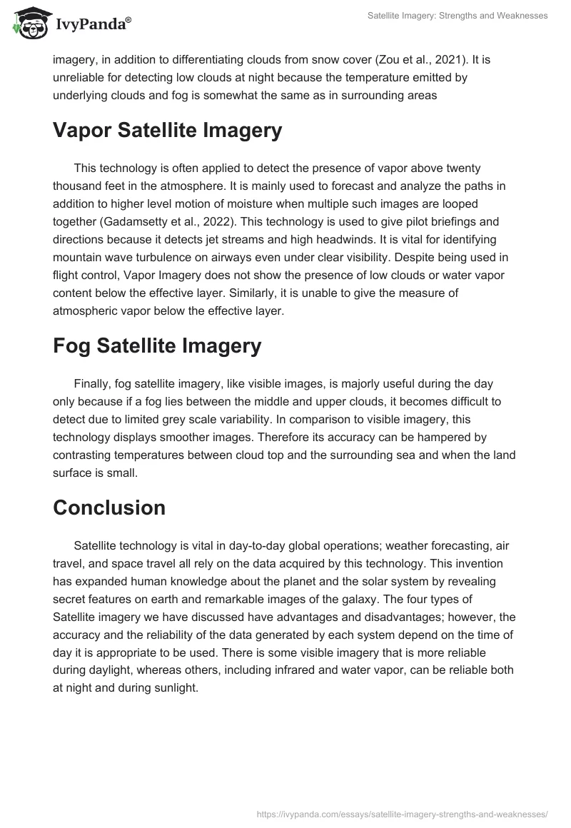Satellite Imagery: Strengths and Weaknesses. Page 2
