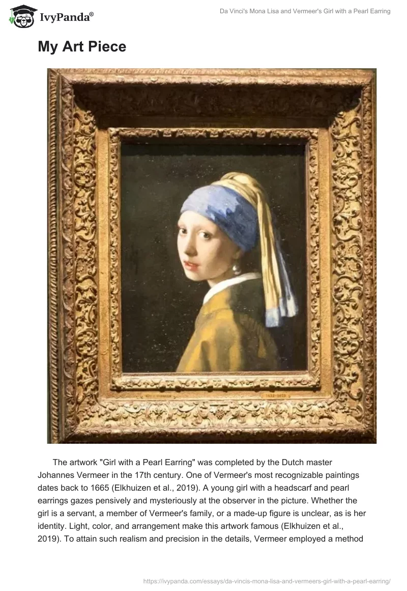 Da Vinci’s Mona Lisa and Vermeer’s Girl With a Pearl Earring. Page 4
