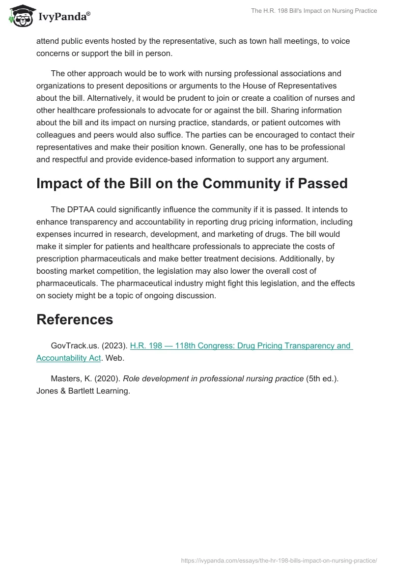 The H.R. 198 Bill's Impact on Nursing Practice. Page 3
