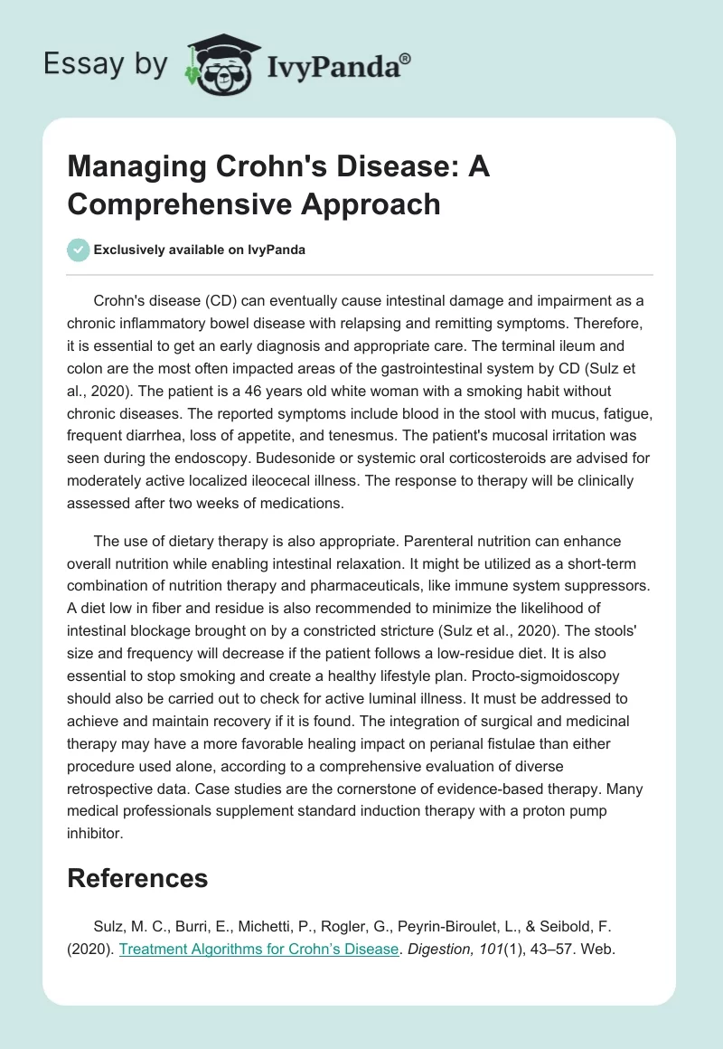 Managing Crohn's Disease: A Comprehensive Approach. Page 1