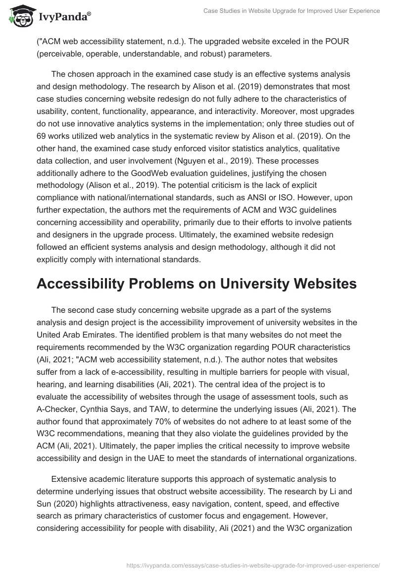 Case Studies in Website Upgrade for Improved User Experience. Page 2