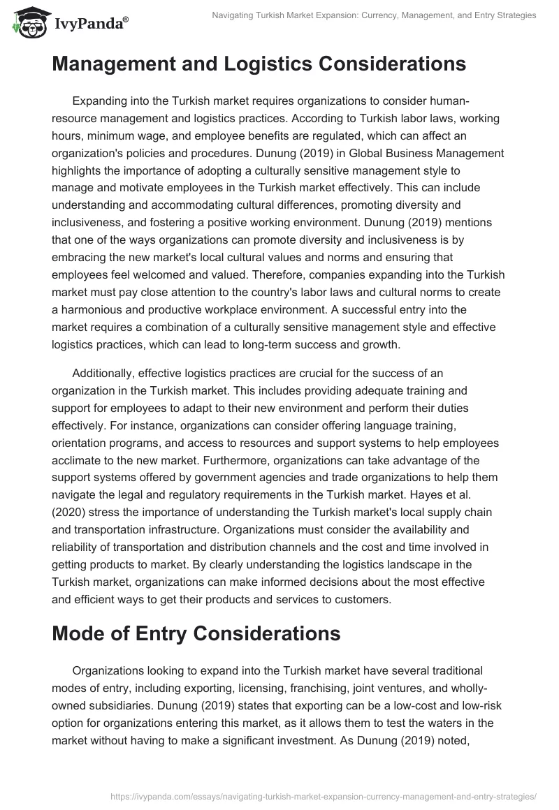 Navigating Turkish Market Expansion: Currency, Management, and Entry Strategies. Page 2