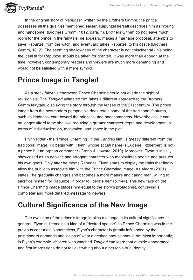 Cultural Significance of Flynn Rider in "Tangled" by Greno. Page 2