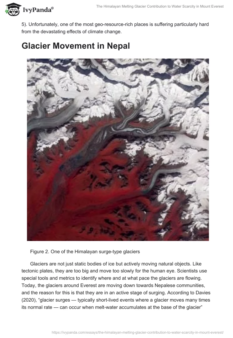 The Himalayan Melting Glacier Contribution to Water Scarcity in Mount Everest. Page 2