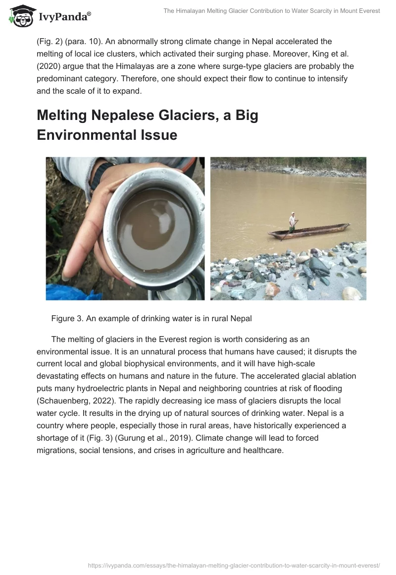 The Himalayan Melting Glacier Contribution to Water Scarcity in Mount Everest. Page 3