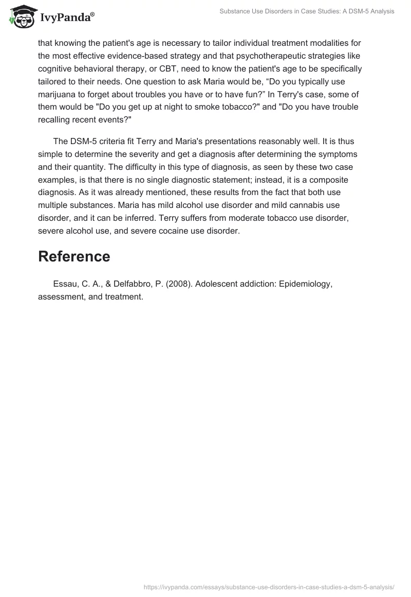 Substance Use Disorders in Case Studies: A DSM-5 Analysis. Page 3