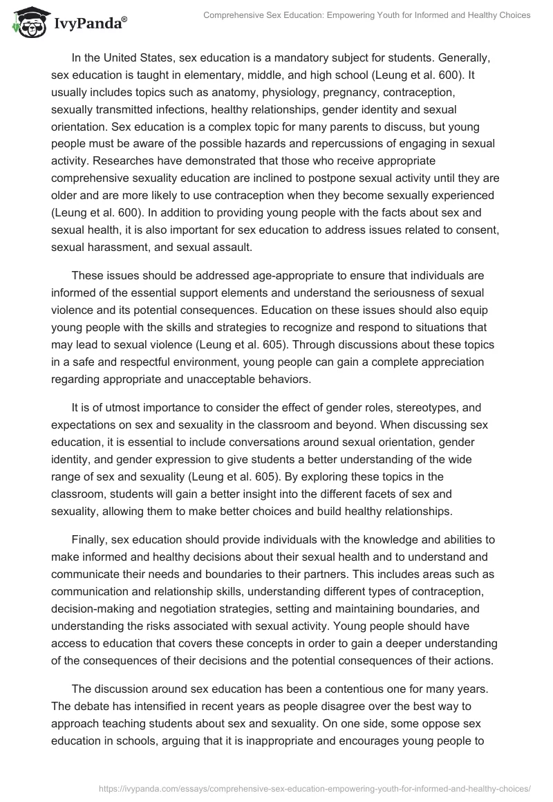 Comprehensive Sex Education: Empowering Youth for Informed and Healthy Choices. Page 2