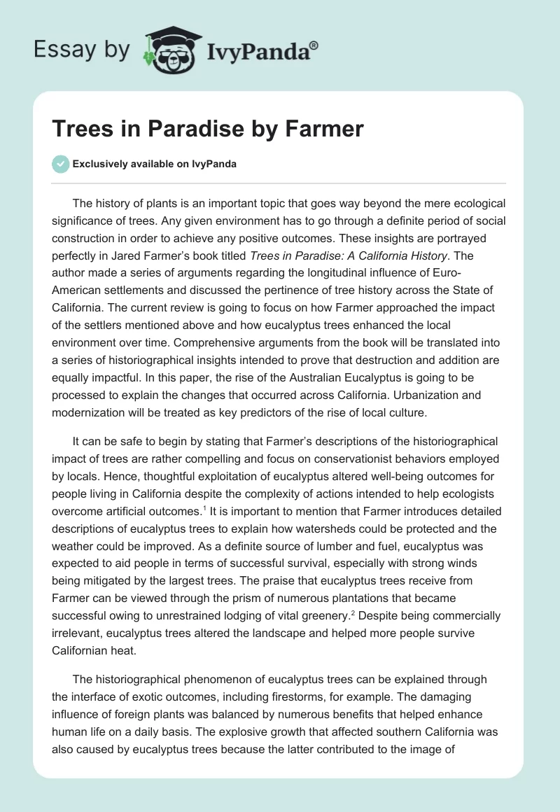 Trees in Paradise by Farmer. Page 1