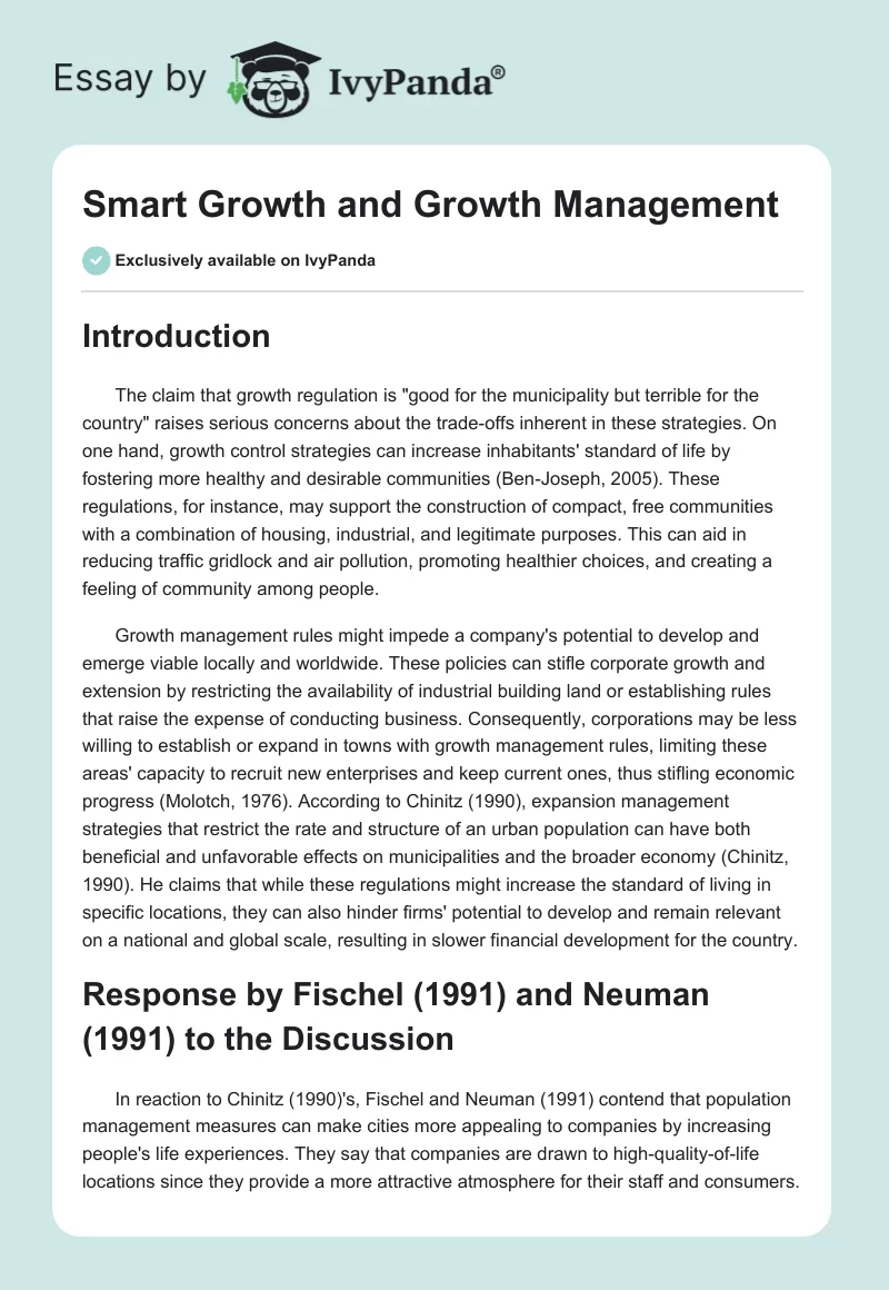 Smart Growth and Growth Management. Page 1