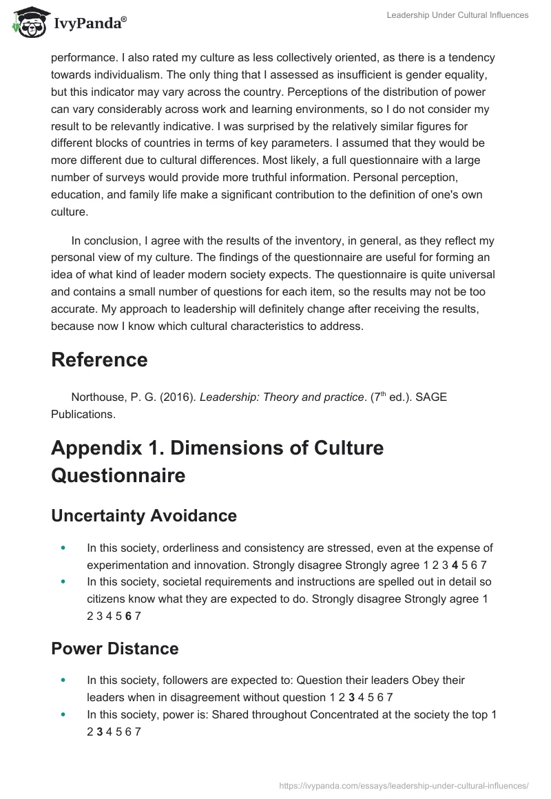 Leadership Under Cultural Influences. Page 2