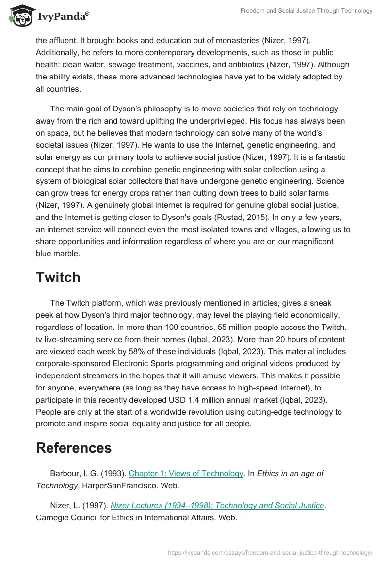 Freedom and Social Justice Through Technology. Page 2