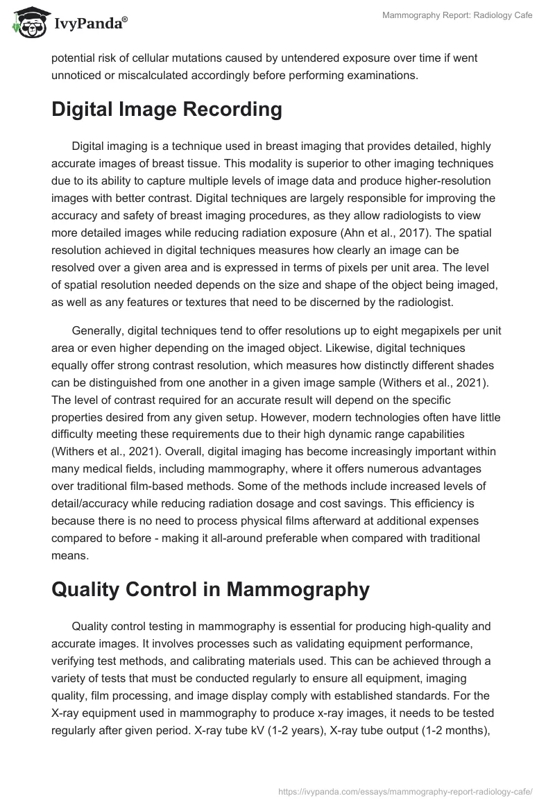 Mammography Report: Radiology Cafe. Page 4