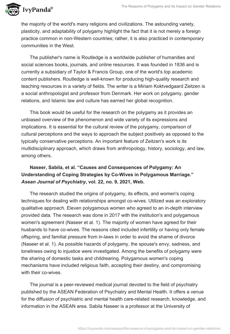 The Reasons of Polygamy and Its Impact on Gender Relations. Page 2
