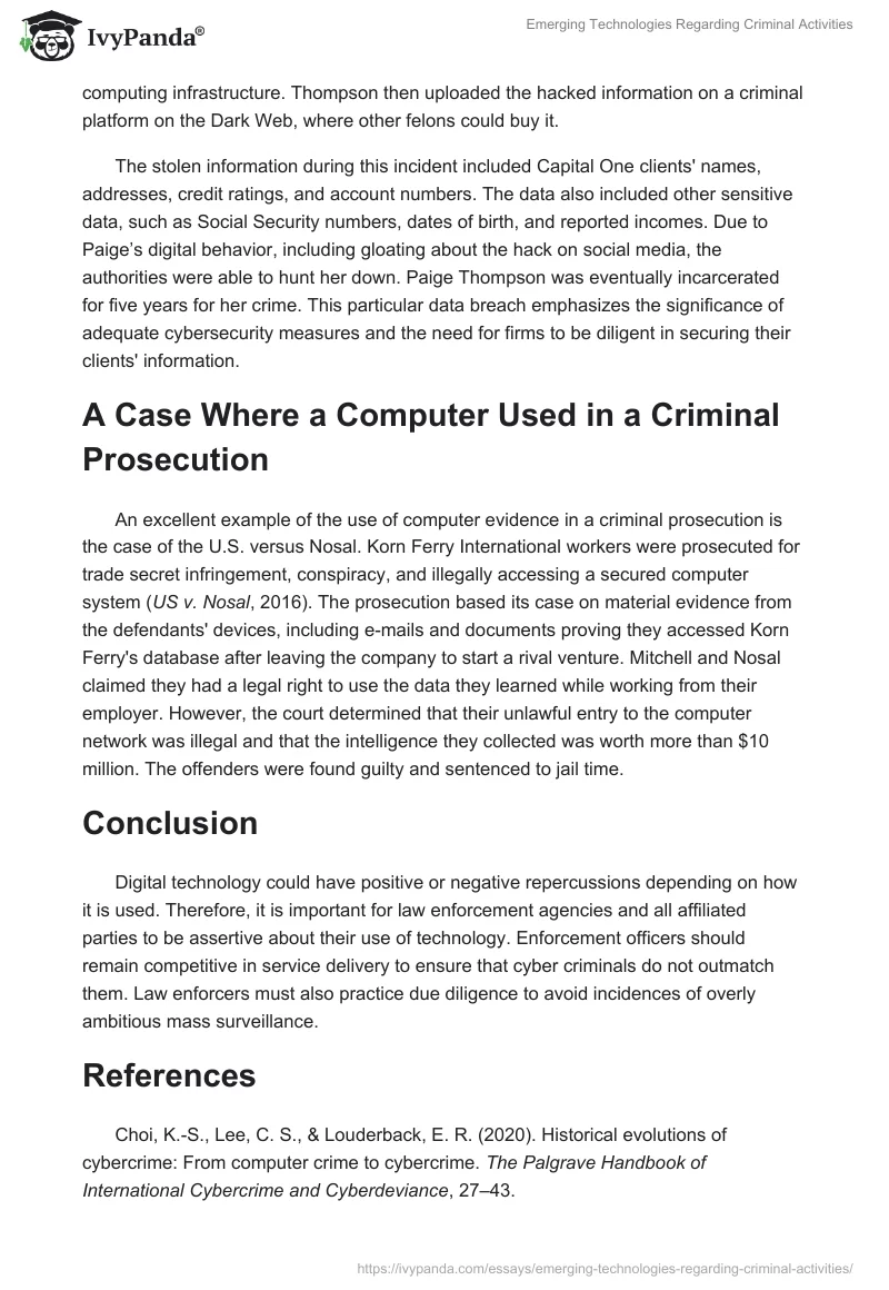 Emerging Technologies Regarding Criminal Activities. Page 3