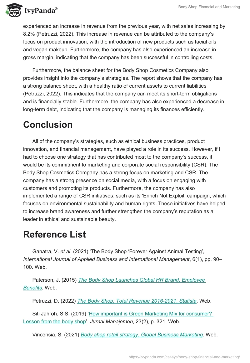 Body Shop Financial and Marketing. Page 4