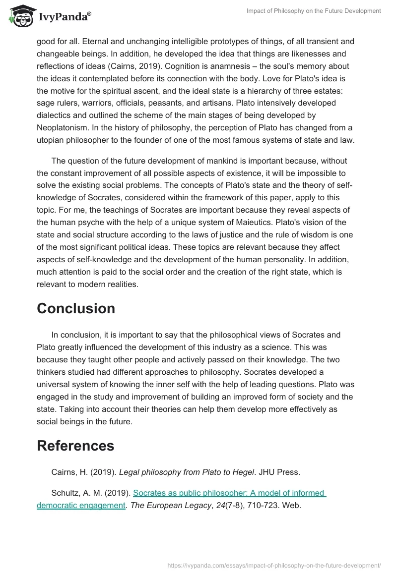 Impact of Philosophy on the Future Development. Page 2