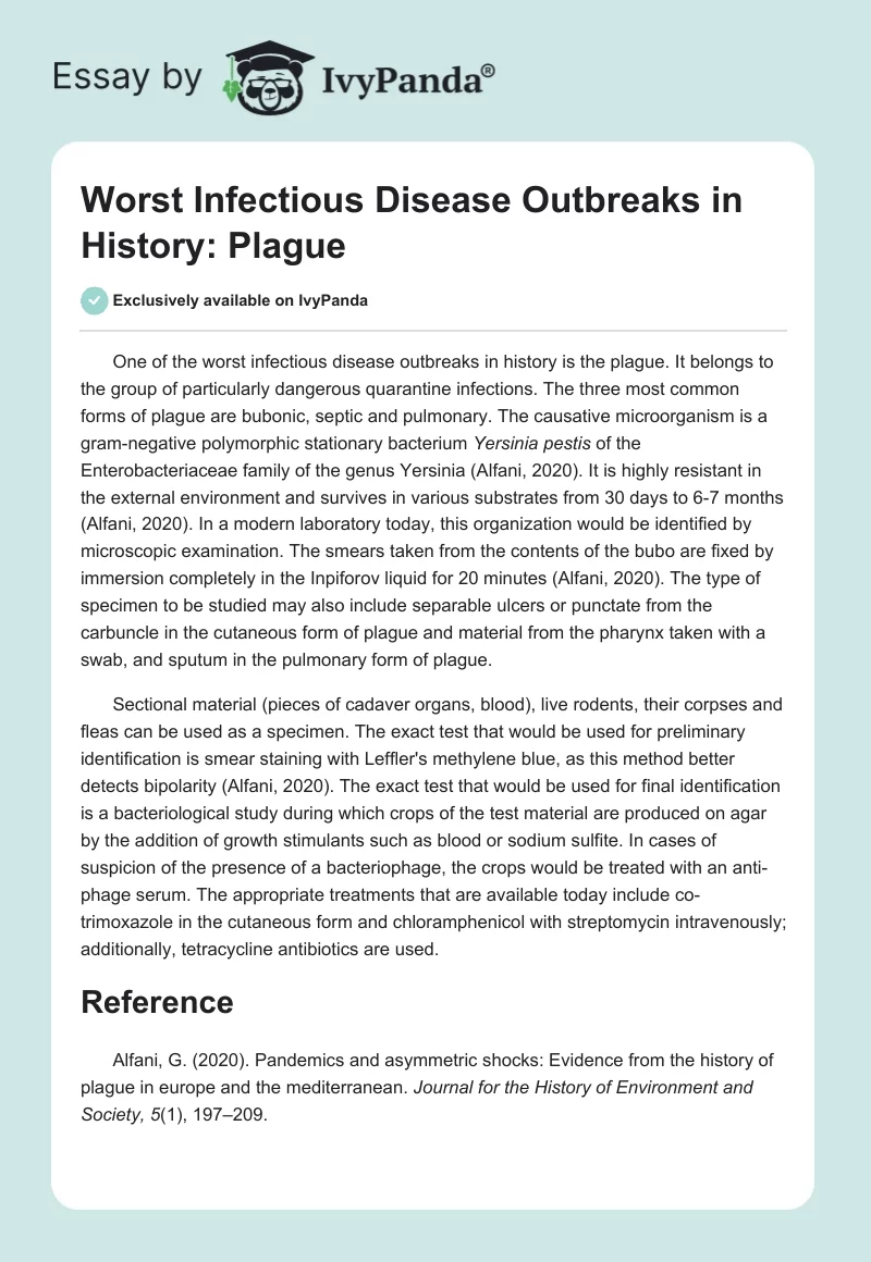 Worst Infectious Disease Outbreaks in History: Plague. Page 1