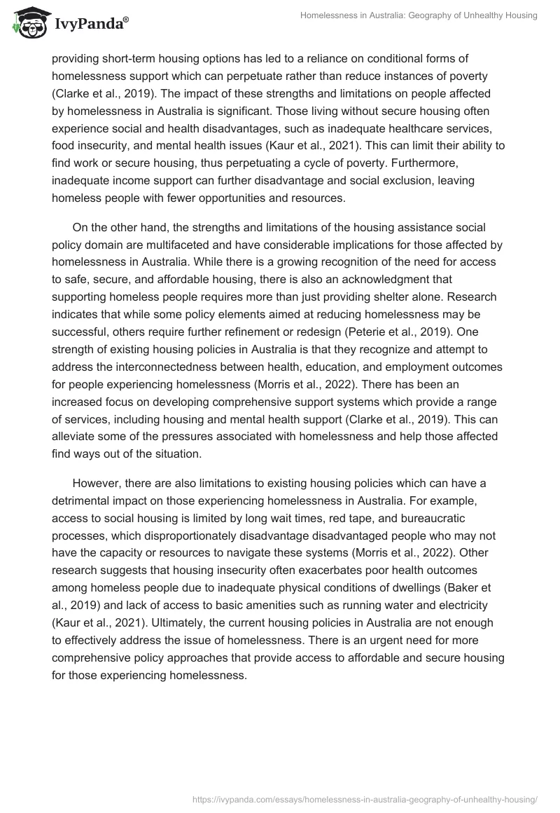 Homelessness in Australia: Geography of Unhealthy Housing. Page 4