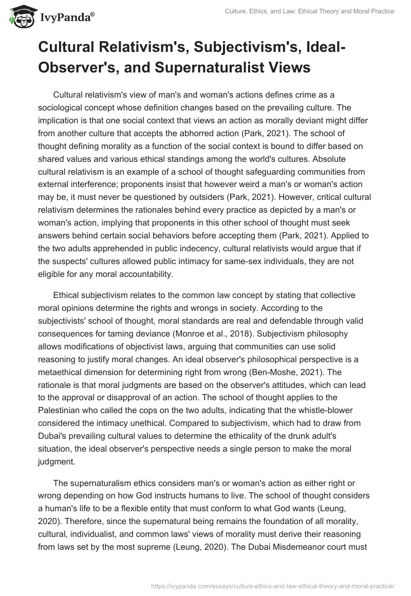 Culture, Ethics, and Law: Ethical Theory and Moral Practice. Page 2