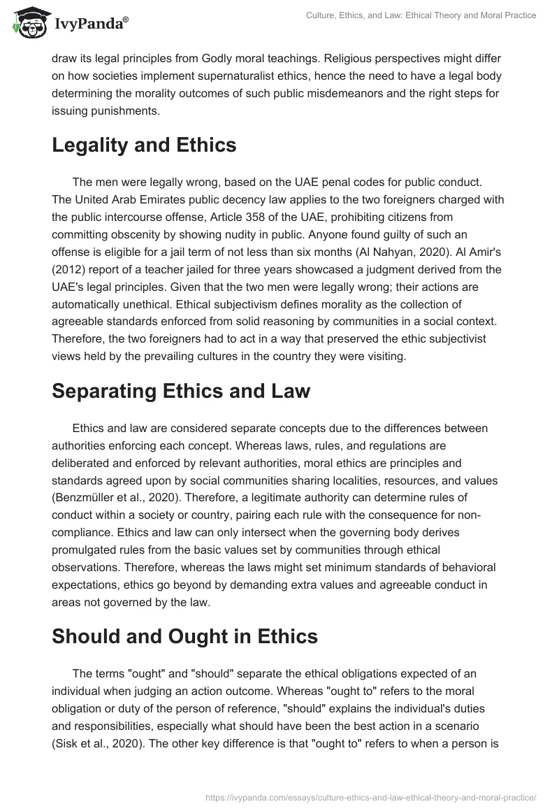 Culture, Ethics, and Law: Ethical Theory and Moral Practice. Page 3