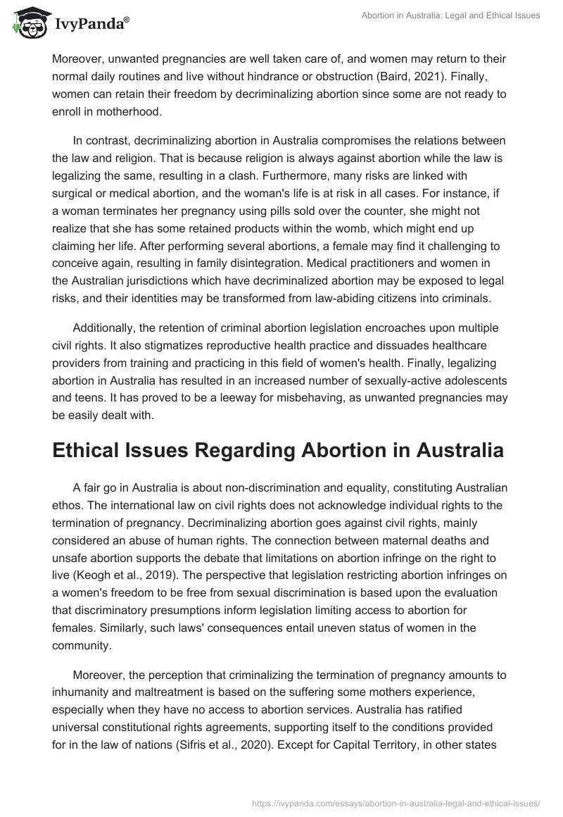 Abortion in Australia: Legal and Ethical Issues. Page 3