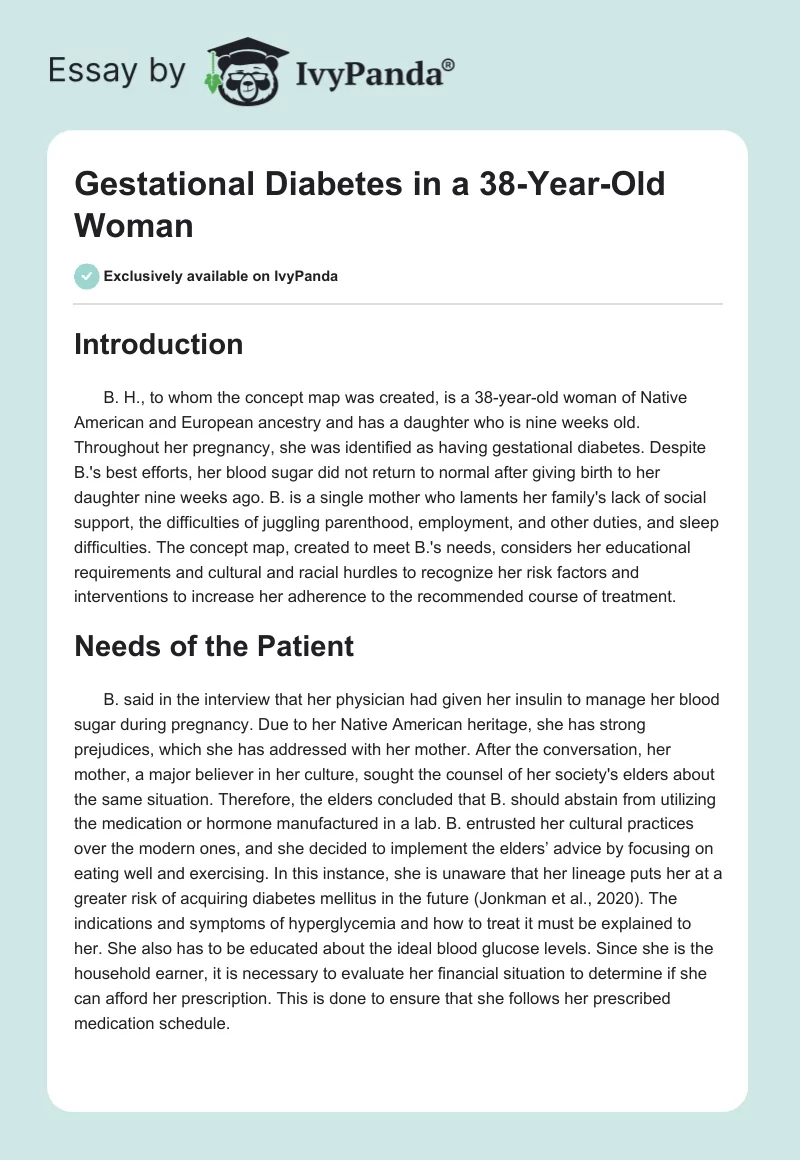 Gestational Diabetes in a 38-Year-Old Woman. Page 1