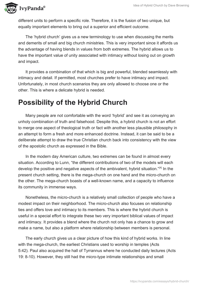 Idea of Hybrid Church by Dave Browning. Page 2
