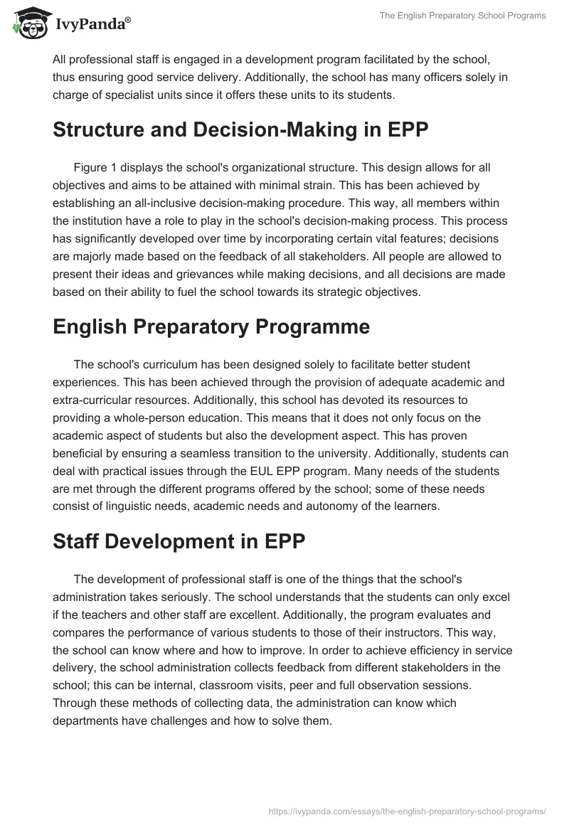 The English Preparatory School Programs. Page 2