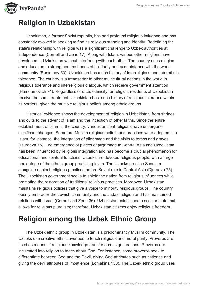 Religion in Asian Country of Uzbekistan. Page 2