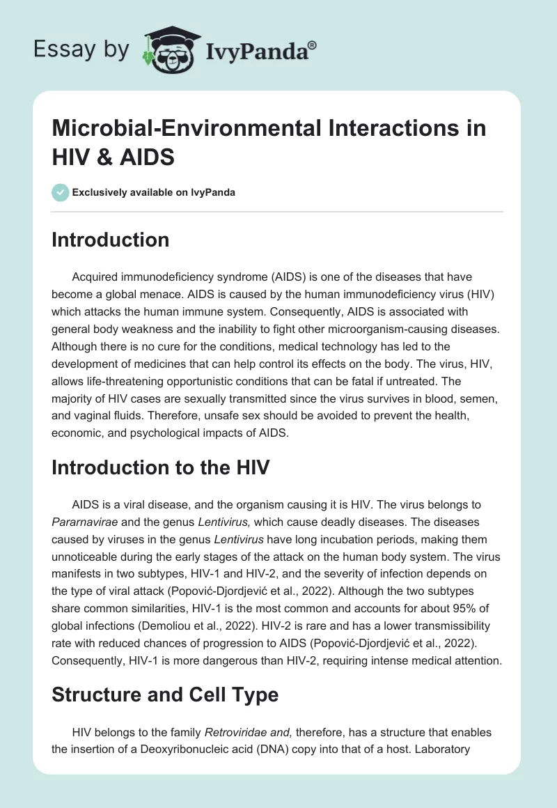 Microbial-Environmental Interactions in HIV & AIDS. Page 1