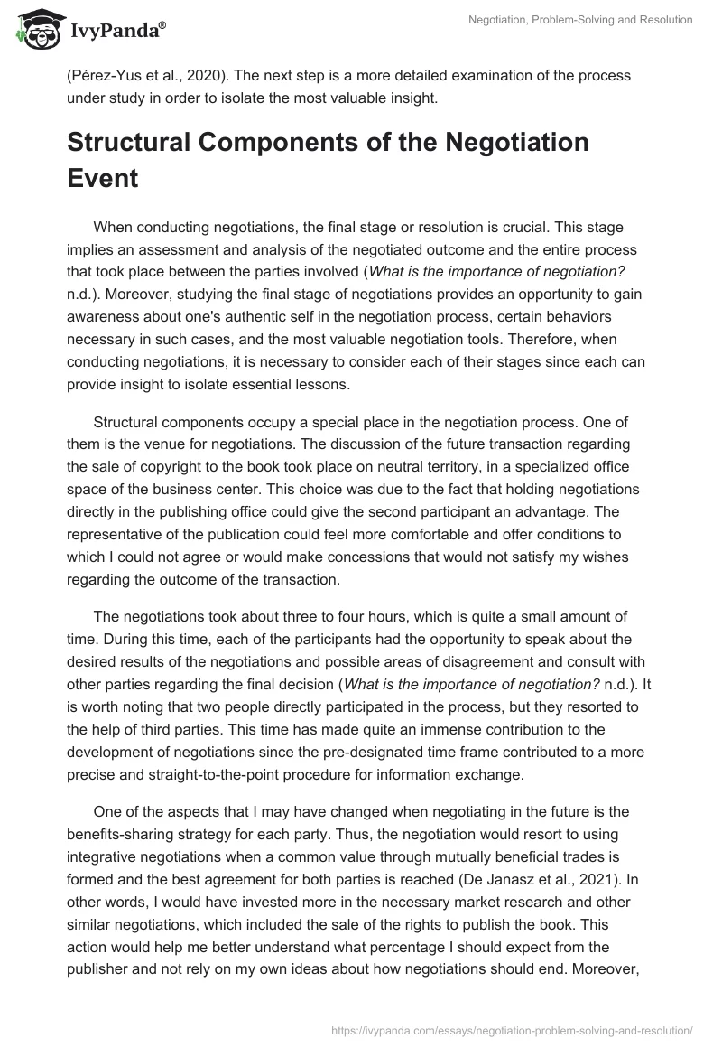 Negotiation, Problem-Solving and Resolution. Page 2