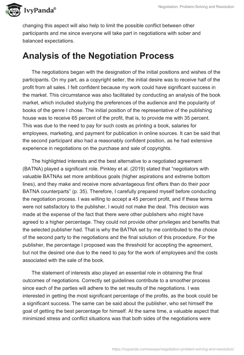 Negotiation, Problem-Solving and Resolution. Page 3