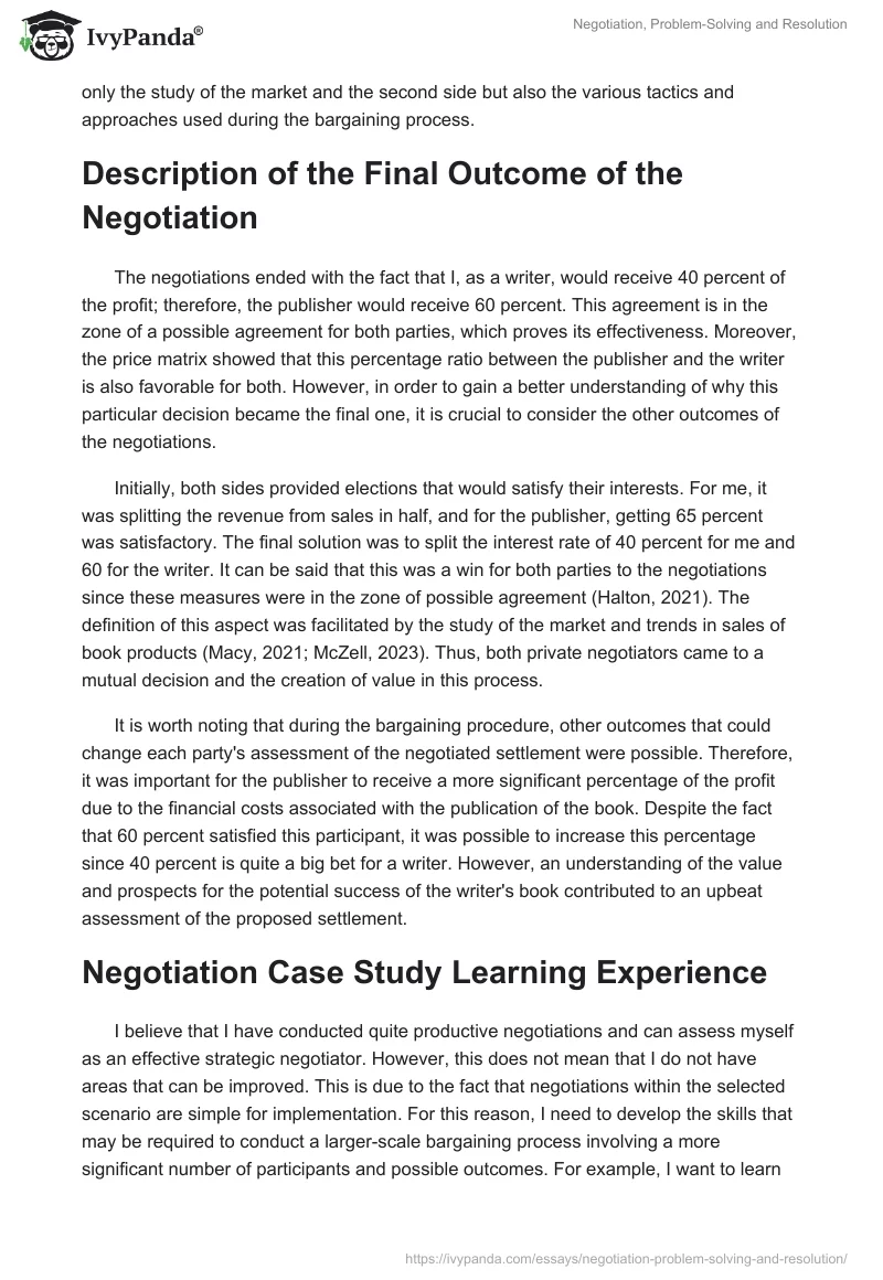 Negotiation, Problem-Solving and Resolution. Page 5