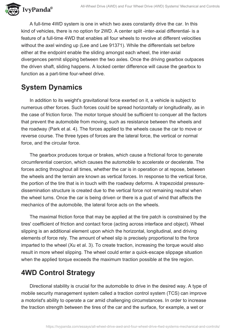 All-Wheel Drive (AWD) and Four Wheel Drive (4WD) Systems' Mechanical and Controls. Page 3