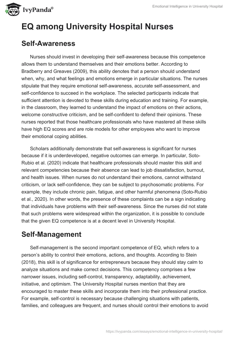 Emotional Intelligence among University Hospital Nurses. Page 2
