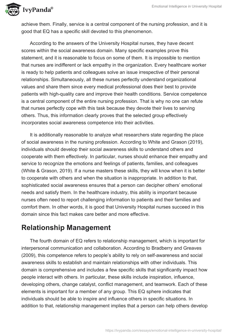 Emotional Intelligence among University Hospital Nurses. Page 4