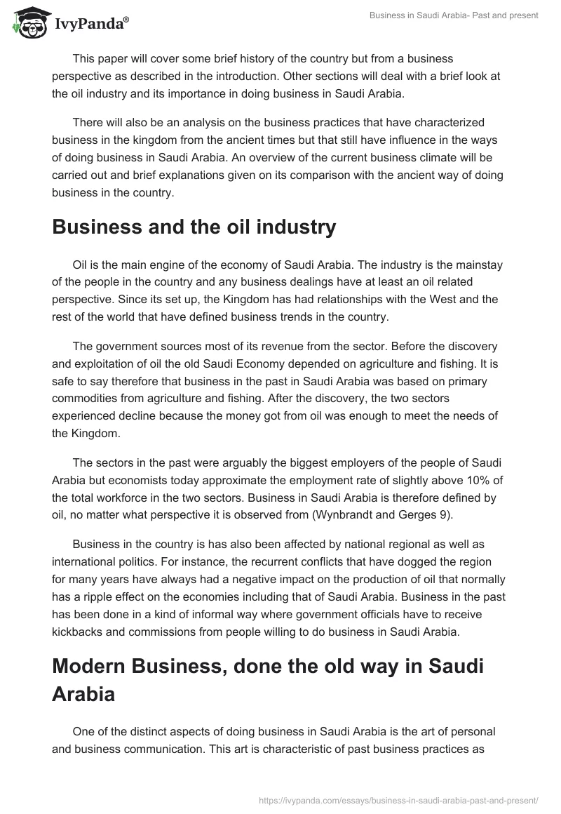 Business in Saudi Arabia- Past and present. Page 3
