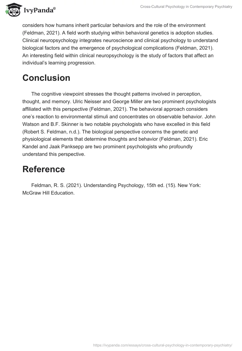 Cross-Cultural Psychology in Contemporary Psychiatry. Page 2