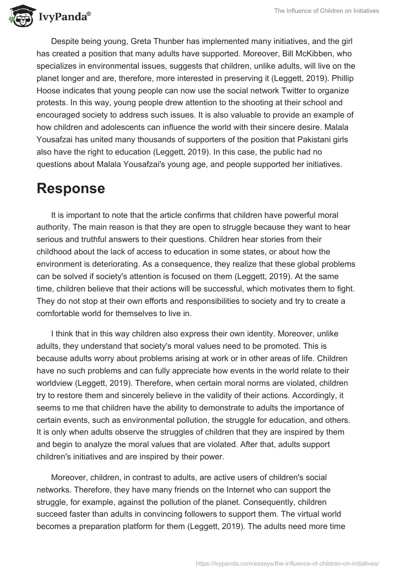 The Influence of Children on Initiatives. Page 2