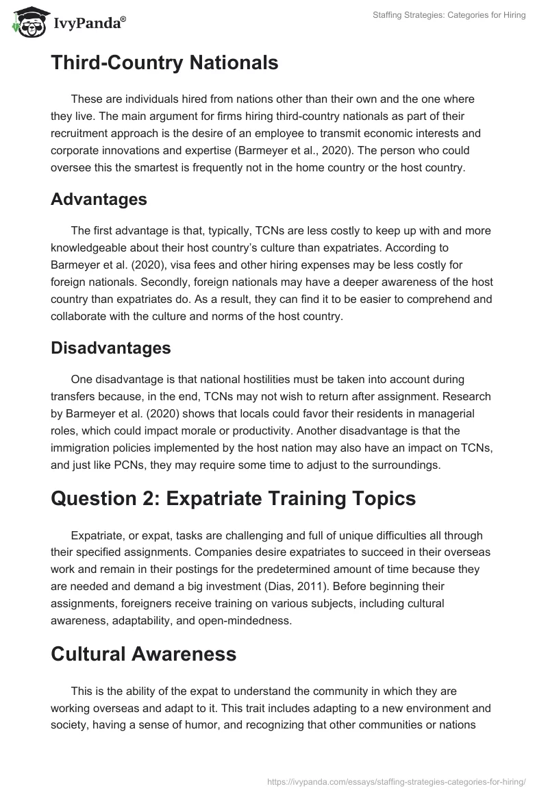 Staffing Strategies: Categories for Hiring. Page 3
