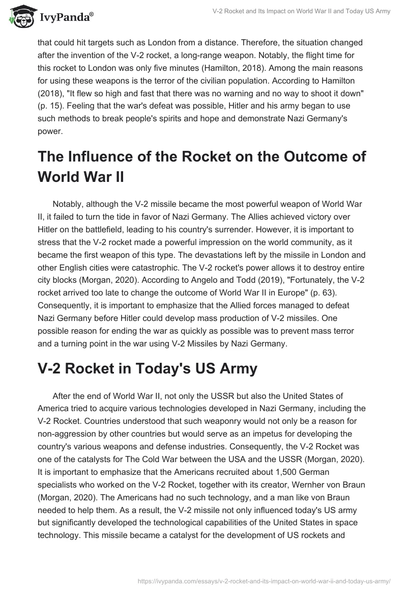 V-2 Rocket and Its Impact on World War II and Today US Army. Page 2