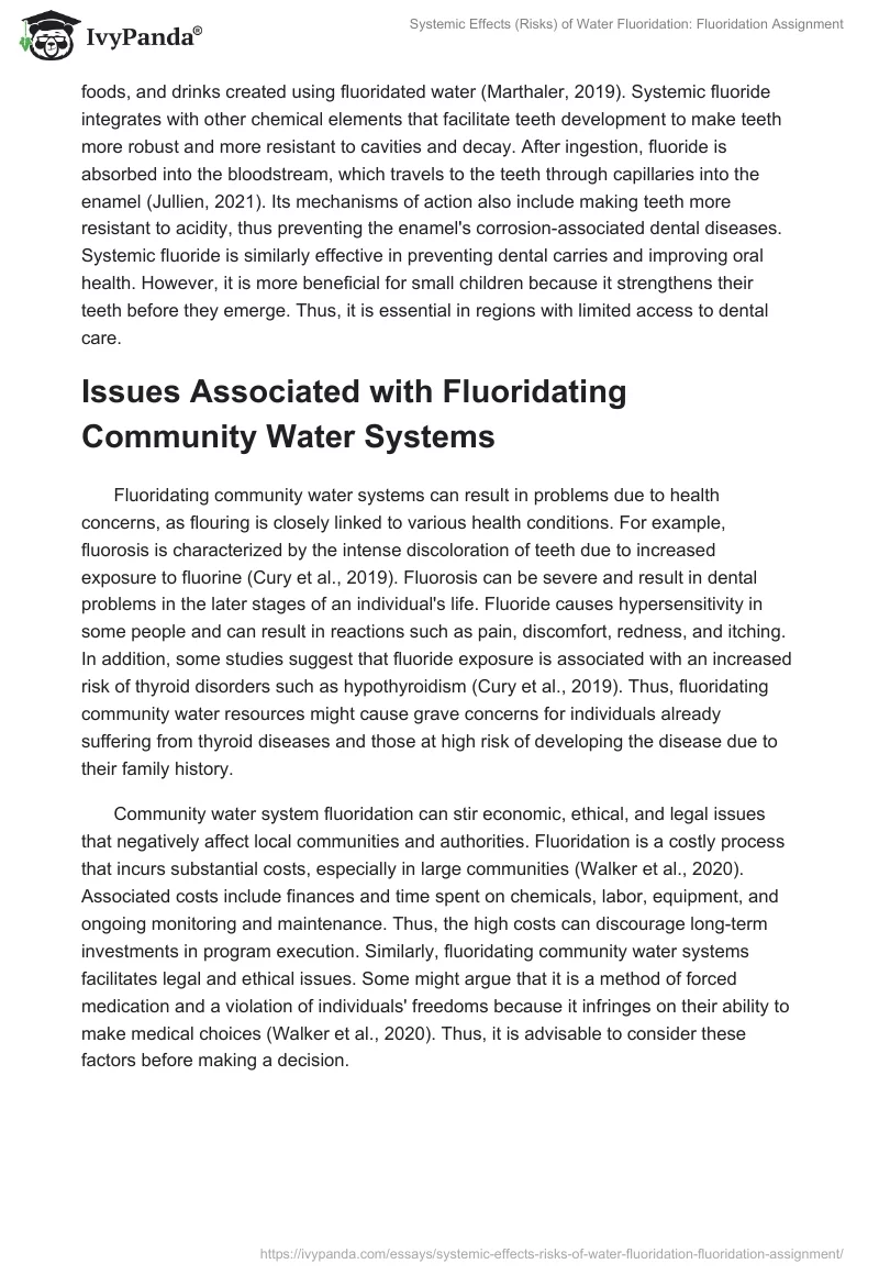 Systemic Effects (Risks) of Water Fluoridation: Fluoridation Assignment. Page 2