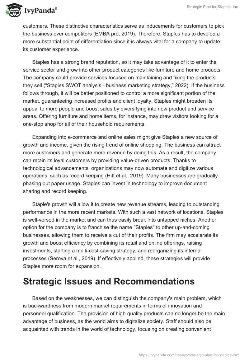 Strategic Plan for Staples, Inc.. Page 4