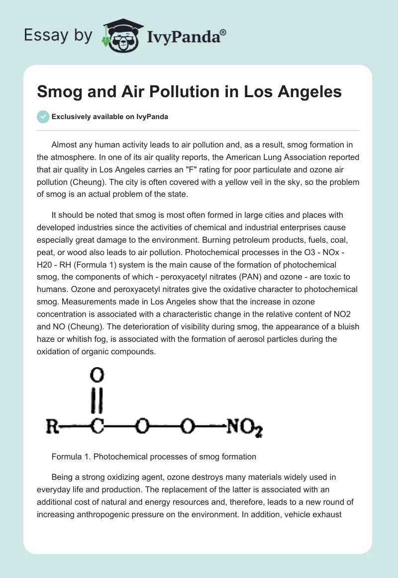Smog and Air Pollution in Los Angeles. Page 1