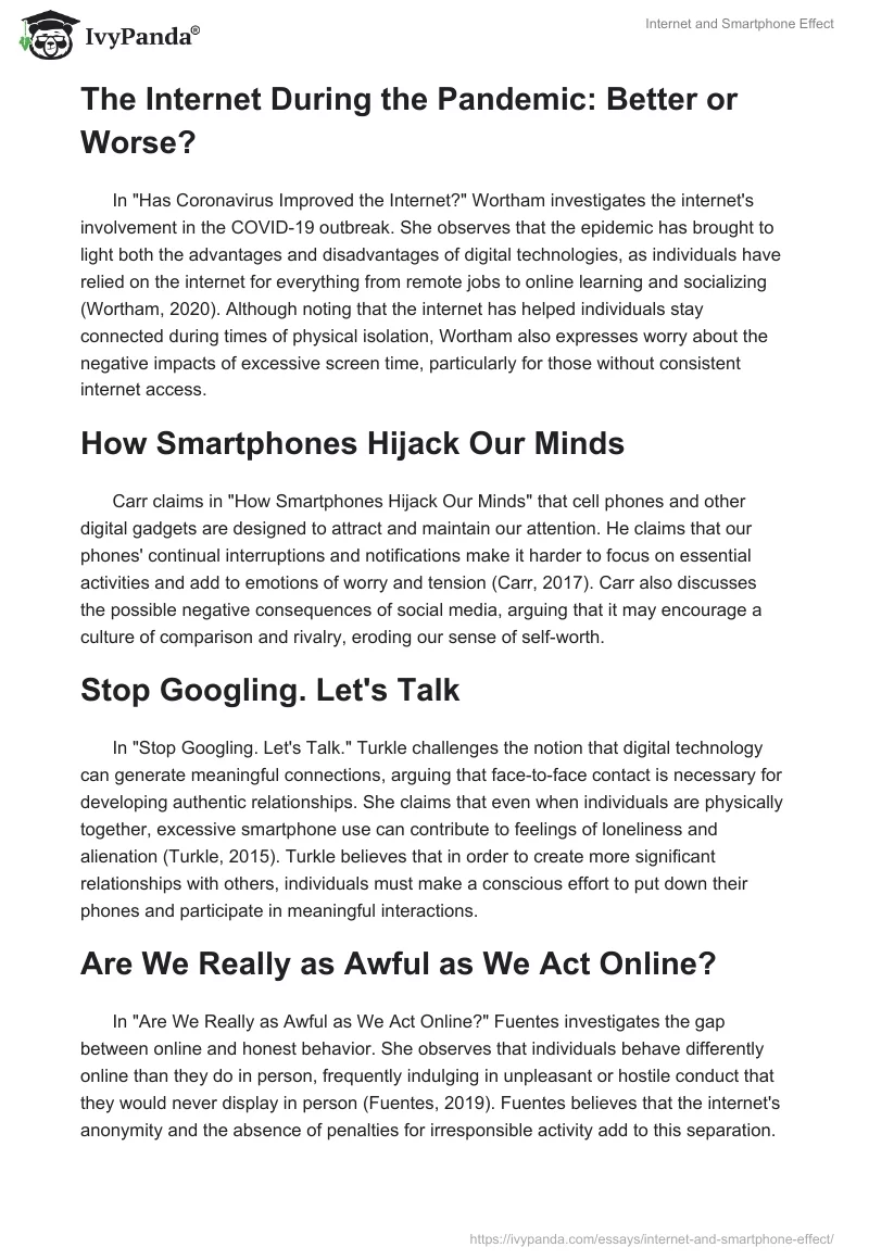 Internet and Smartphone Effect. Page 2