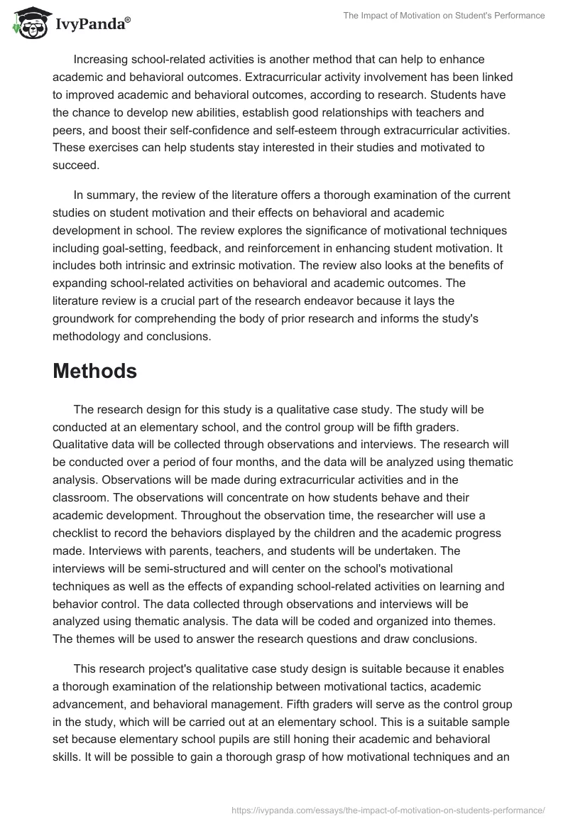 The Impact of Motivation on Student's Performance. Page 3